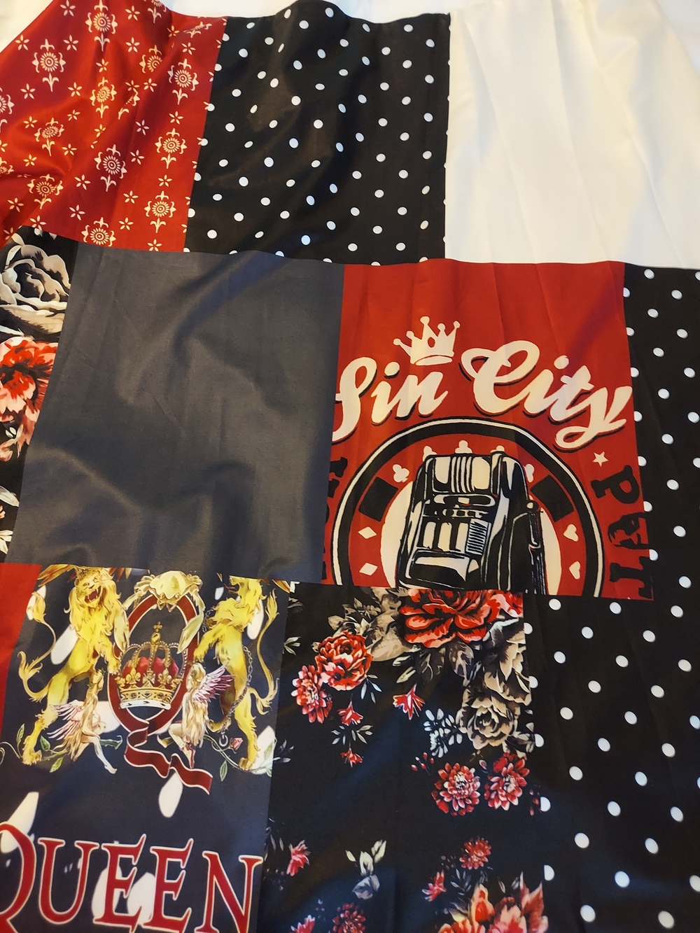 Neonaboutiques Upcycled Aerosmith Patchwork Grunge Maxi T-Shirt Dress Boho XL - Picture 7 of 8